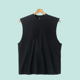 LA Apparel Sleeveless Tee Black Print