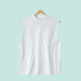LA Apparel Sleeveless Tee White Print