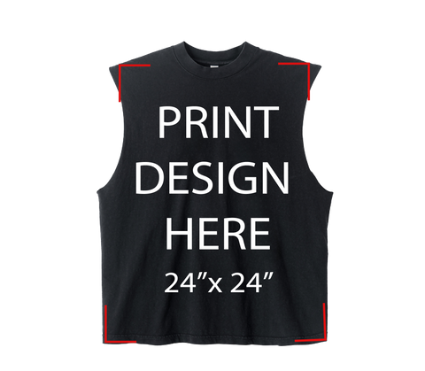 LA Apparel Sleeveless Tee Black Print