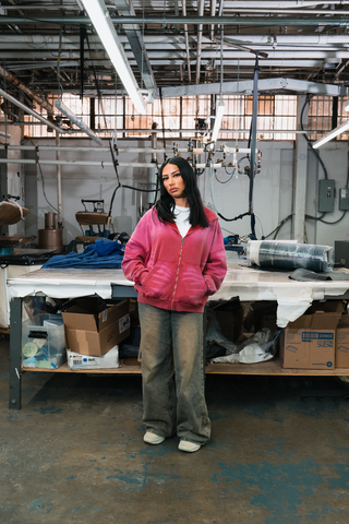 SCRATCH BRIGHT RED ZIP UP BOXY FIT HOODIE