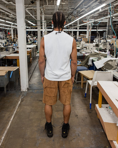 LA Apparel Sleeveless Tee White Print