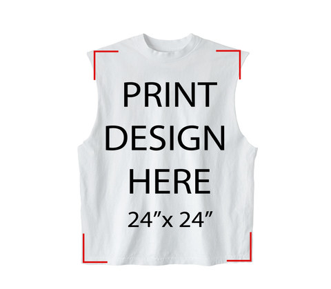 LA Apparel Sleeveless Tee White Print