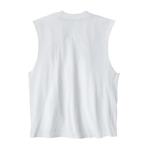 LA Apparel Sleeveless Tee White Print