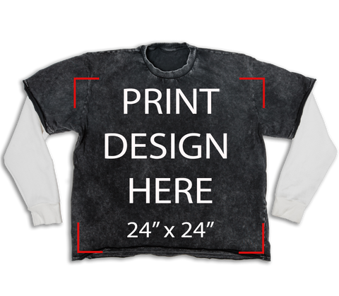 Thermal Double Layer Stone Wash Black Print