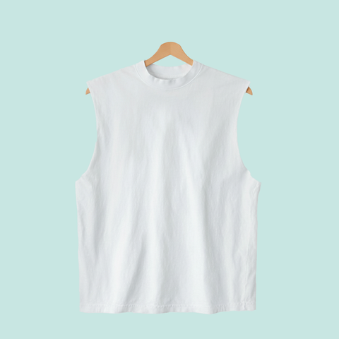 LA Apparel Sleeveless Tee White Print